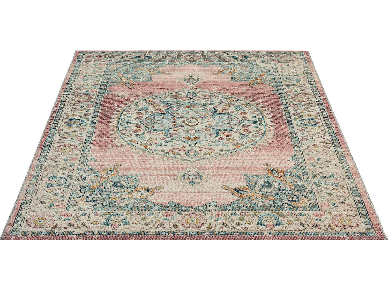 Tapis Palma d'extérieur Oriental, Rose, 80 x 300 cm