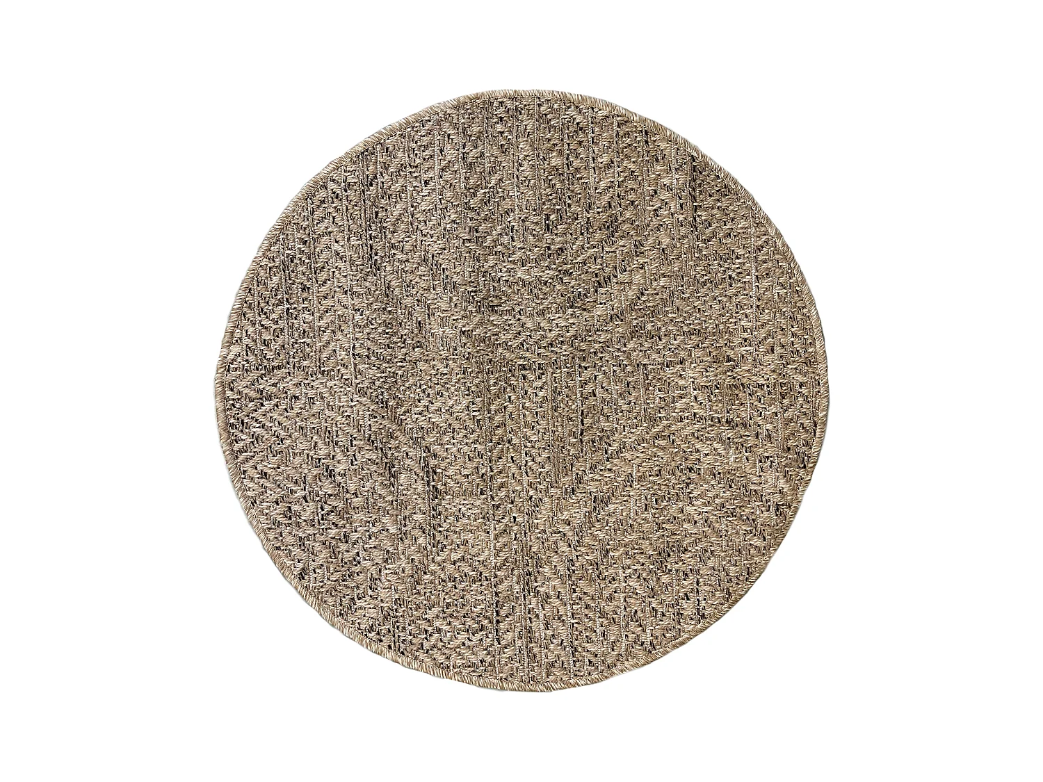 Tapis Kansas intérieur extérieur jute résistant intempéries terrasse - Nature - 80 cm, Rond