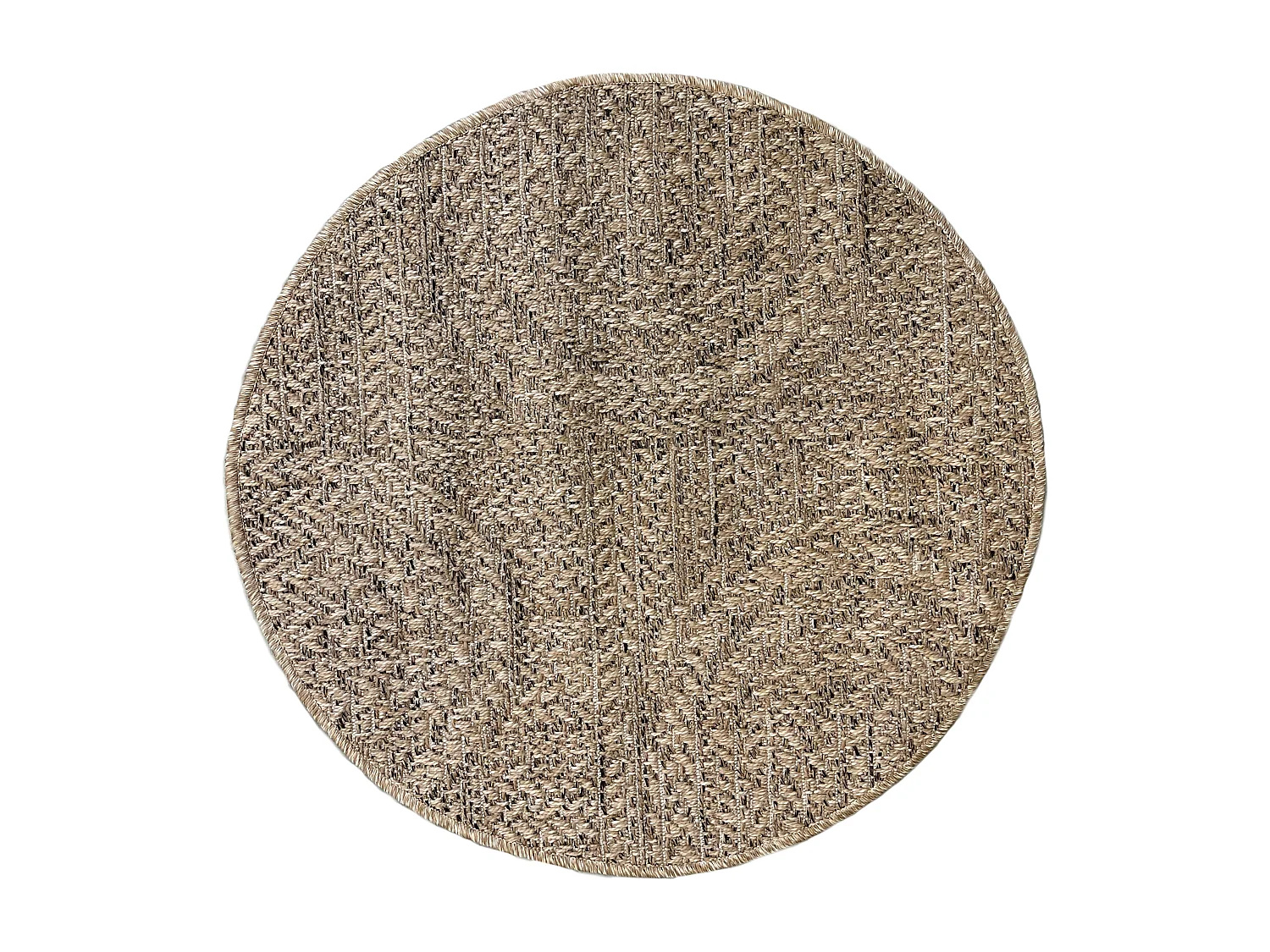 Tapis Kansas intérieur extérieur jute résistant intempéries terrasse - Nature - 80 cm, Rond