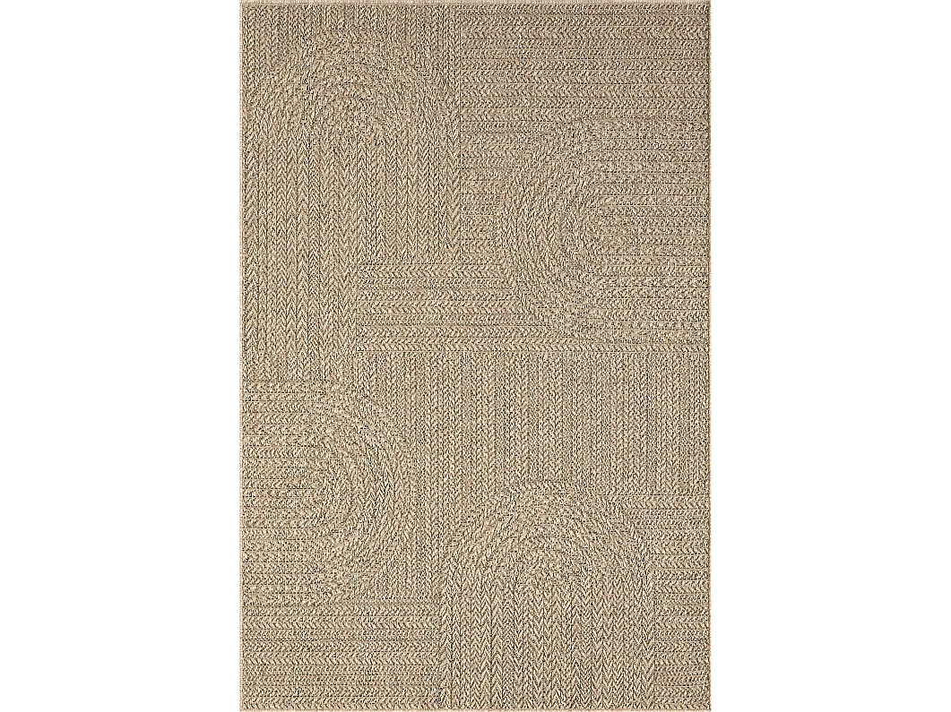 Tapis Kansas intérieur extérieur jute optique résistant intempéries terrasse - Nature - 60 x 90 cm