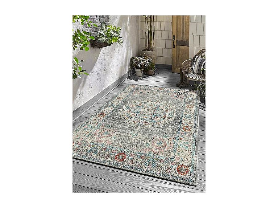 Alfombra Palma Exterior Oriental, Gris, 120 x 170 cm