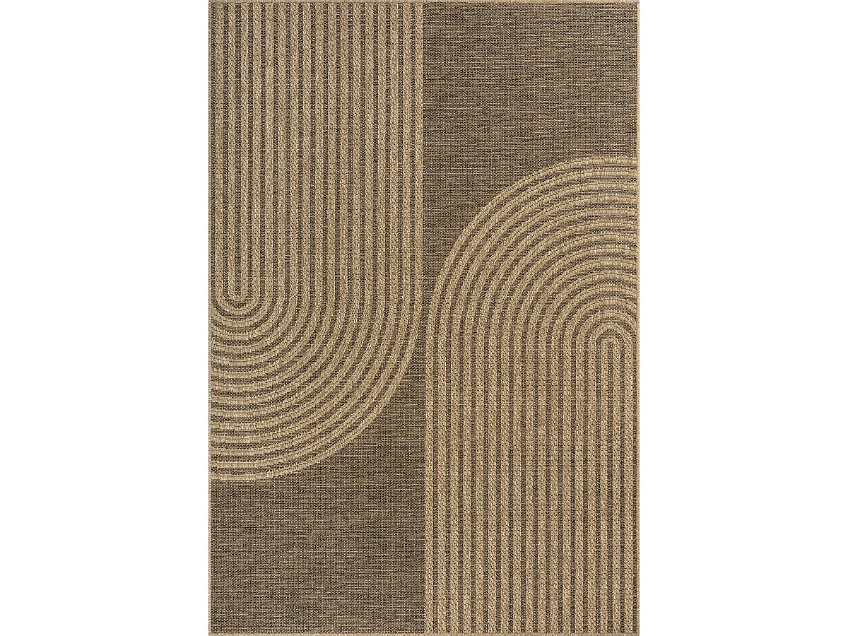 Tapis Kansas intérieur extérieur design jute résistant intempéries terrasse - Nature - 60 x 90 cm