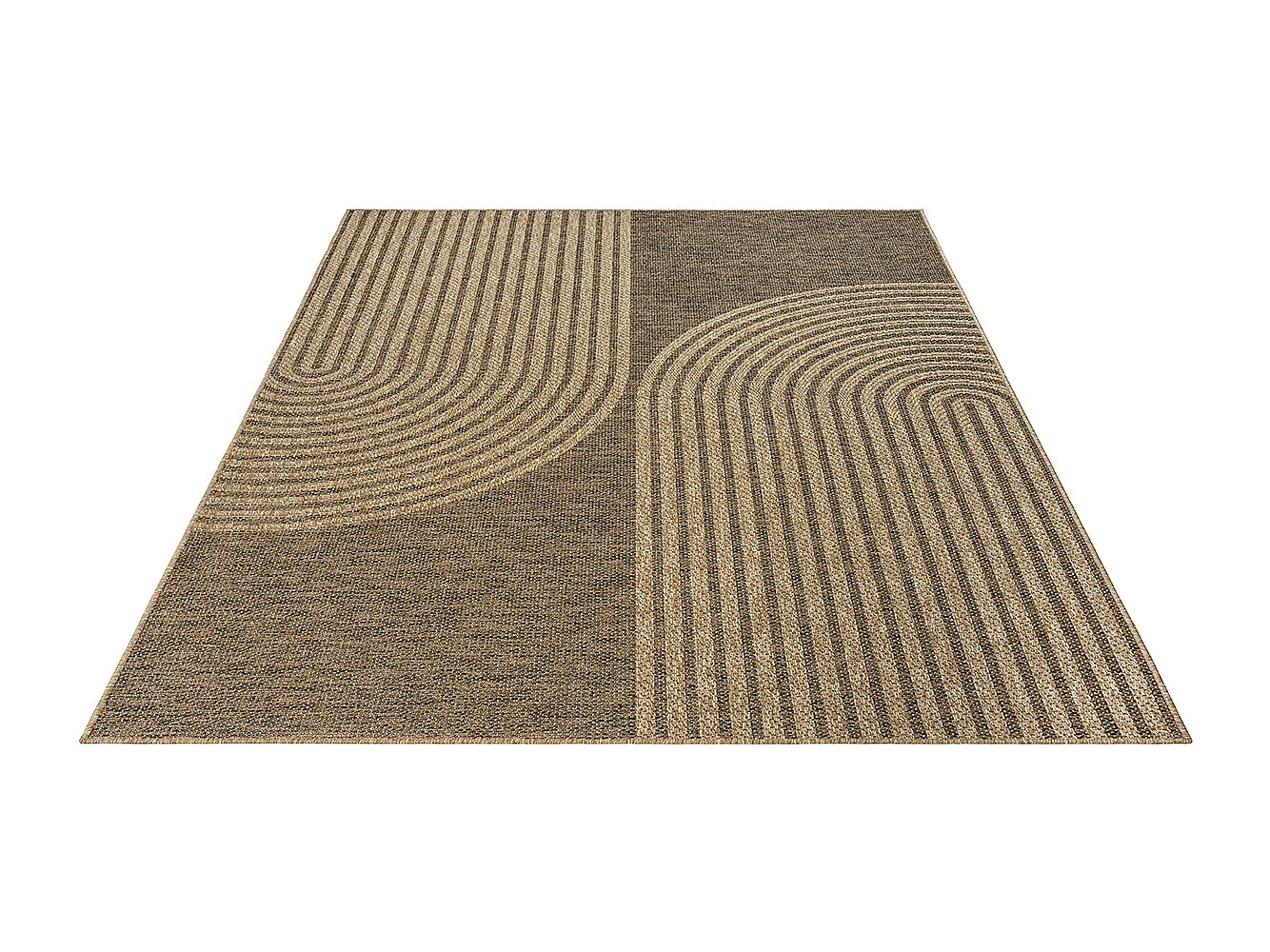 Tapis Kansas intérieur extérieur design jute résistant intempéries terrasse - Nature - 60 x 90 cm