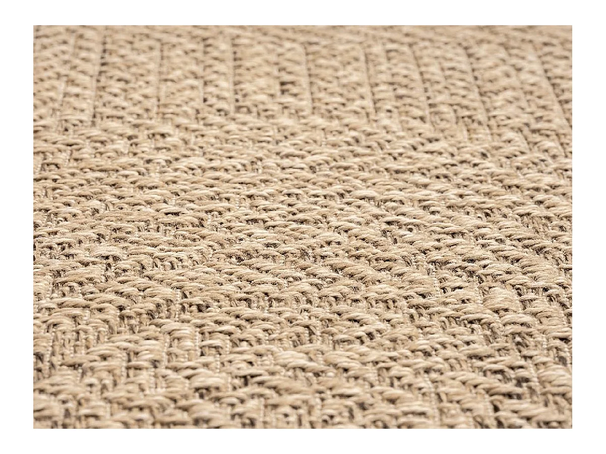 Tapis Kansas intérieur extérieur jute résistant intempéries terrasse - Nature - 80 x 250 cm