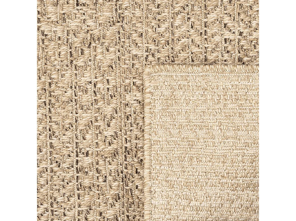 Tapis Kansas intérieur extérieur jute optique résistant intempéries terrasse - Nature - 80 x 250 cm