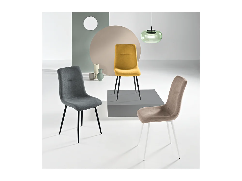 Conjunto de 2 sillas antracita "Nymara" con estructura negra cm 45x59 90h