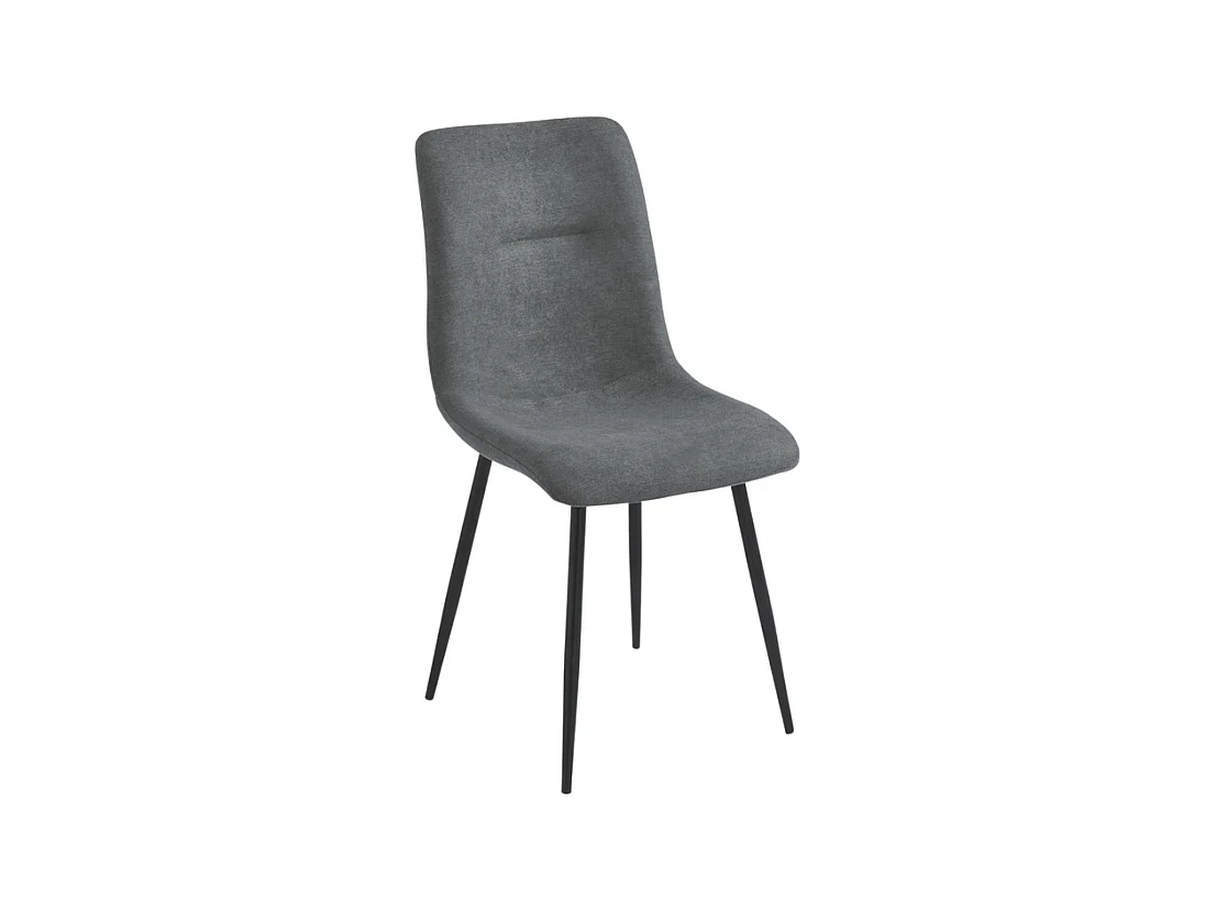 Conjunto de 2 sillas antracita "Nymara" con estructura negra cm 45x59 90h