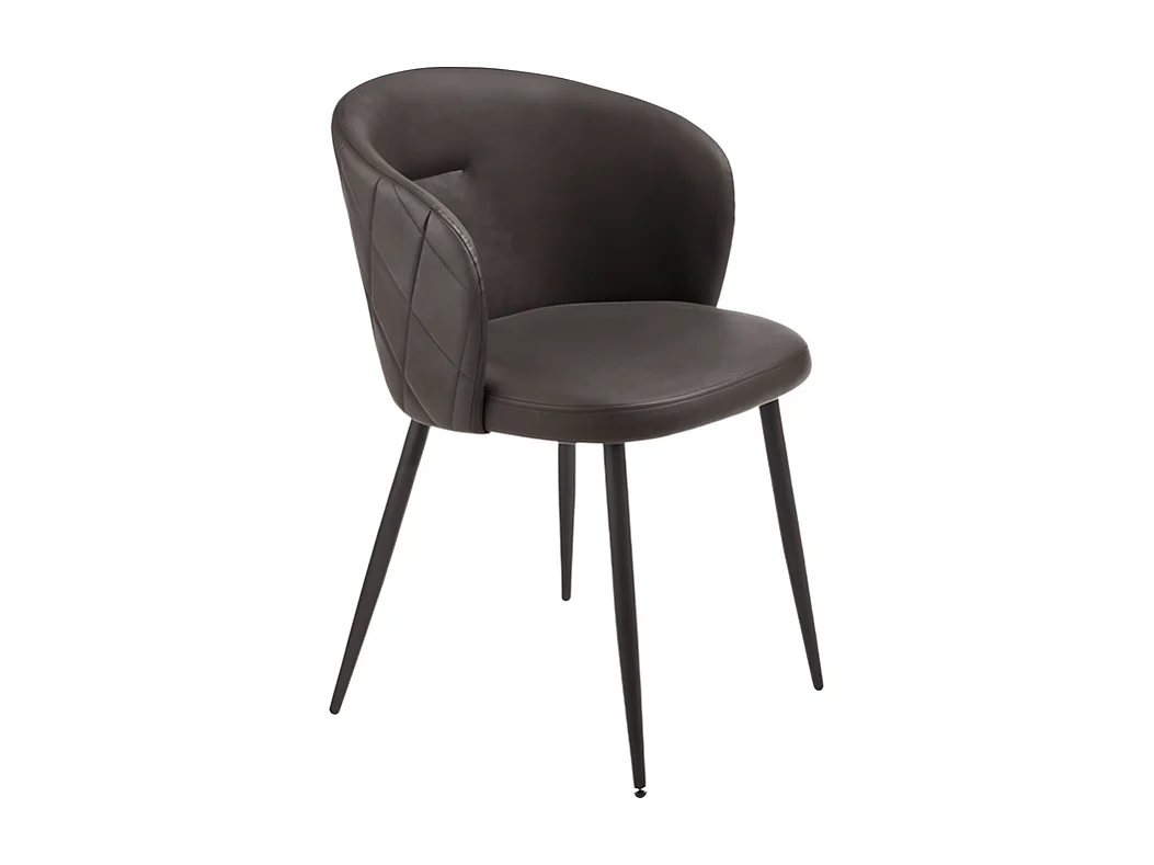 Conjunto de 2 cadeiras de jantar castanhas "Boston" em ecopele cm 56x55 78h