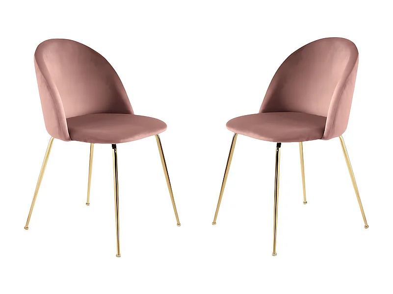 Set van 4 roze eetkamerstoelen "Dama" in fluweel met geverfd metalen frame cm 52x50 81h