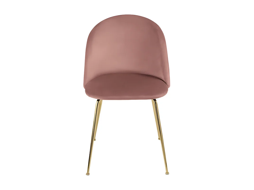 Set van 4 roze eetkamerstoelen "Dama" in fluweel met geverfd metalen frame cm 52x50 81h