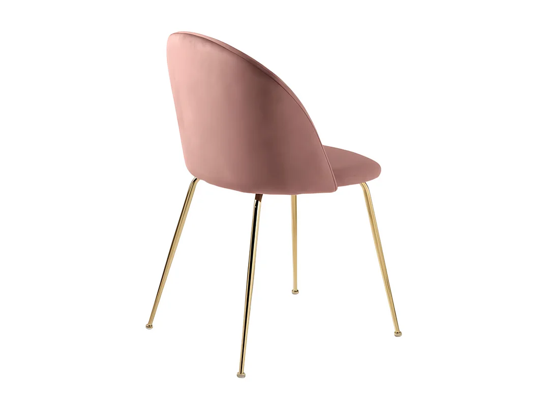 Set van 4 roze eetkamerstoelen "Dama" in fluweel met geverfd metalen frame cm 52x50 81h