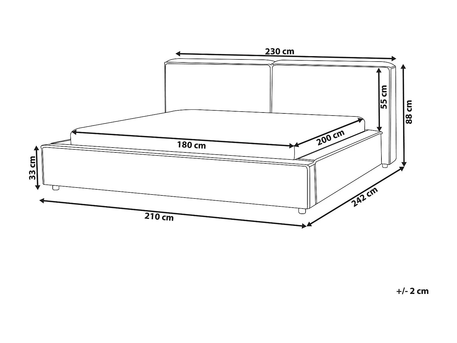 Bett mit Lattenrost Stoff LINARDS 180 x 200 cm Grün