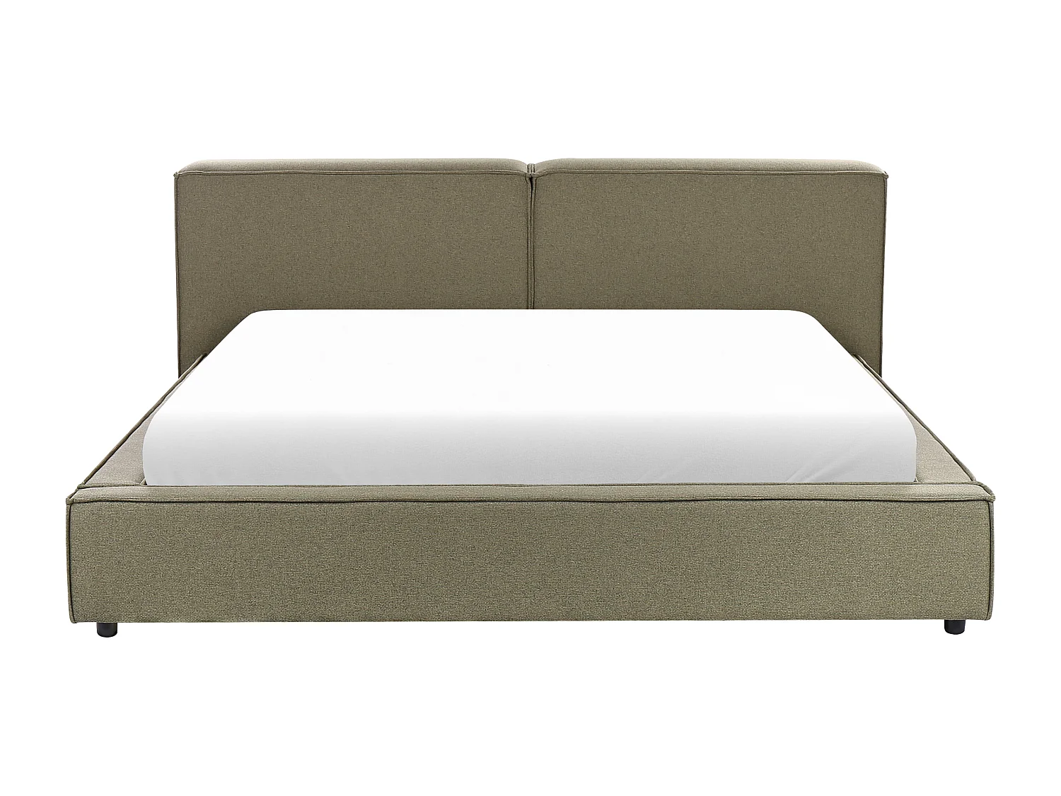Lit avec sommier Tissu LINARDS 180 x 200 cm Vert olive