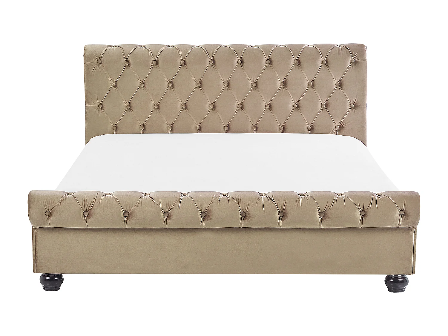 Lit à eau Velours AVALLON 160 x 200 cm Beige