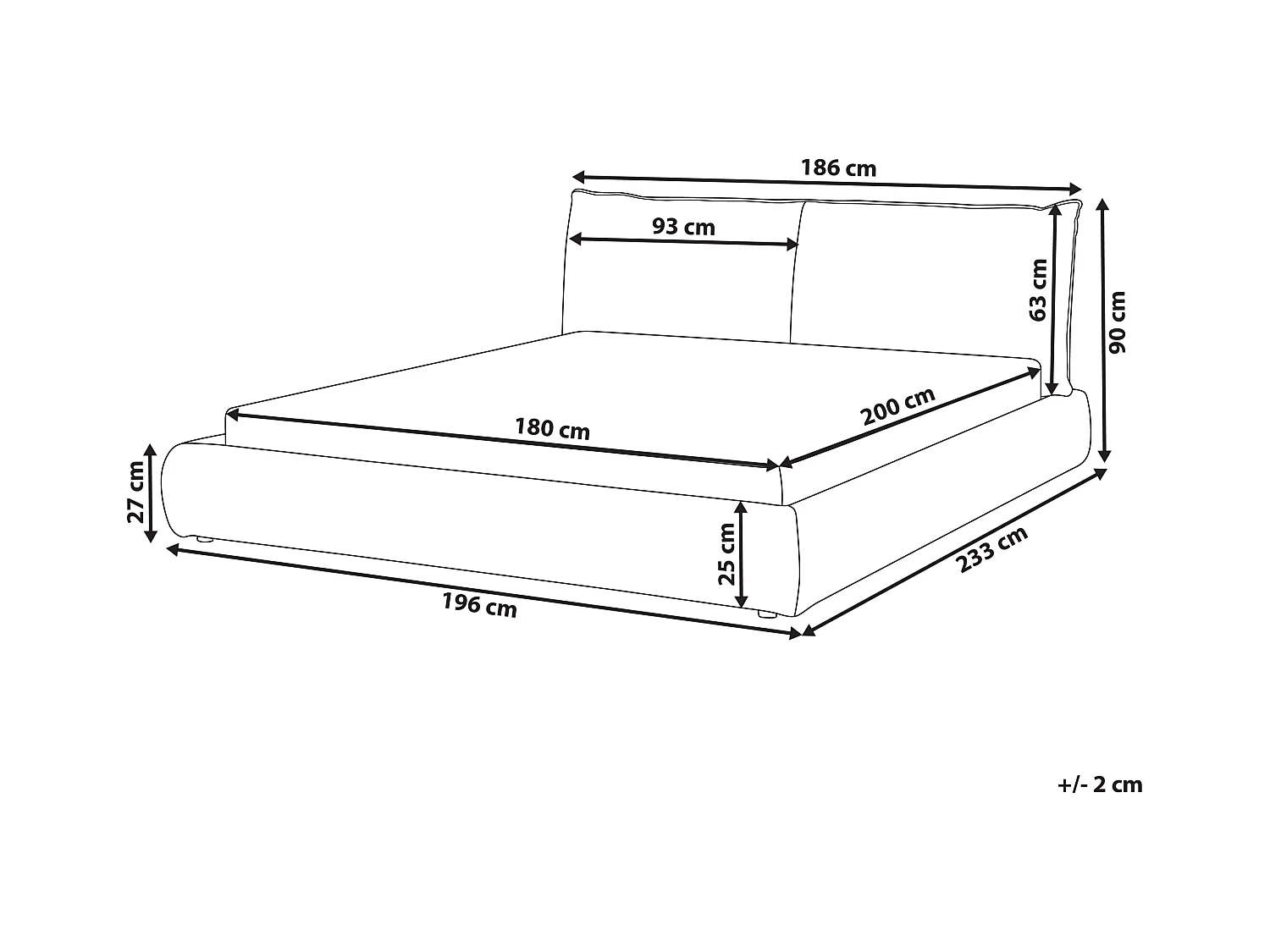 Letto Bouclé VINAY 180 x 200 cm Bianco