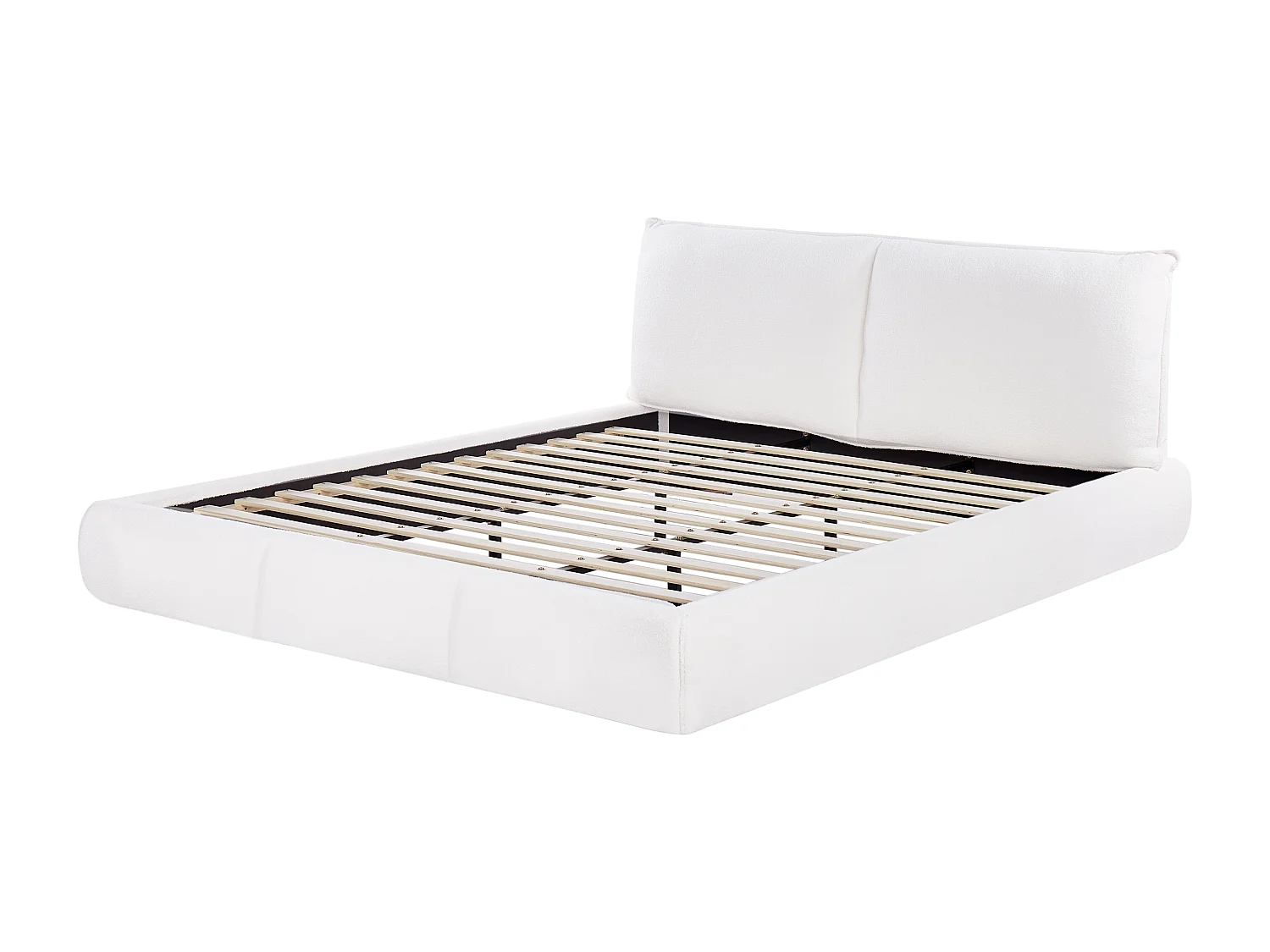 Letto Bouclé VINAY 180 x 200 cm Bianco