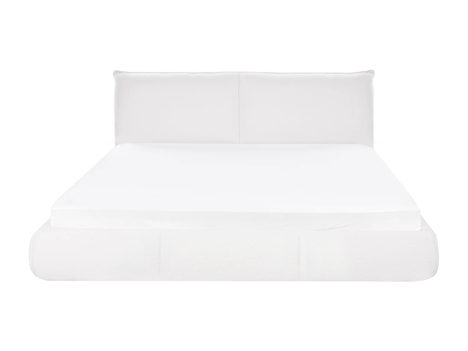 Letto Bouclé VINAY 180 x 200 cm Bianco