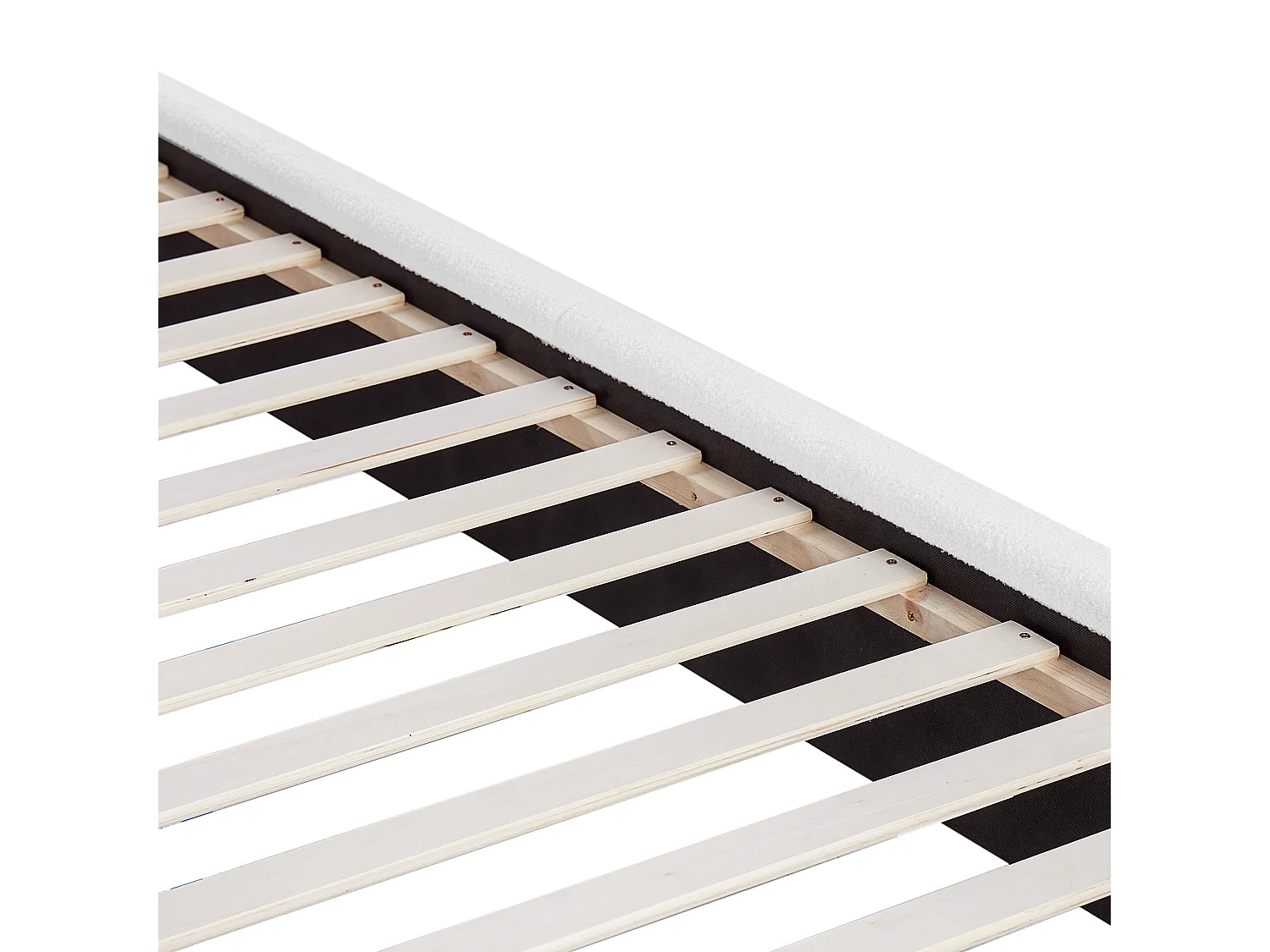 Letto Bouclé VINAY 180 x 200 cm Bianco