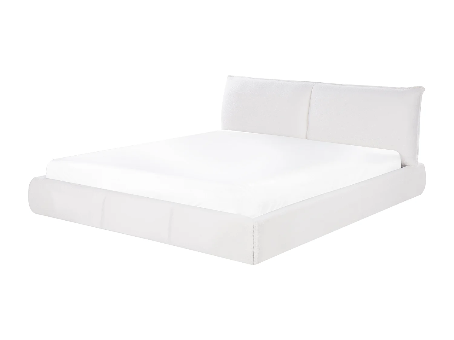 Letto Bouclé VINAY 180 x 200 cm Bianco