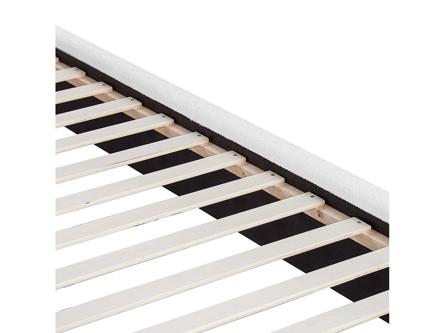 Letto Bouclé VINAY 180 x 200 cm Bianco