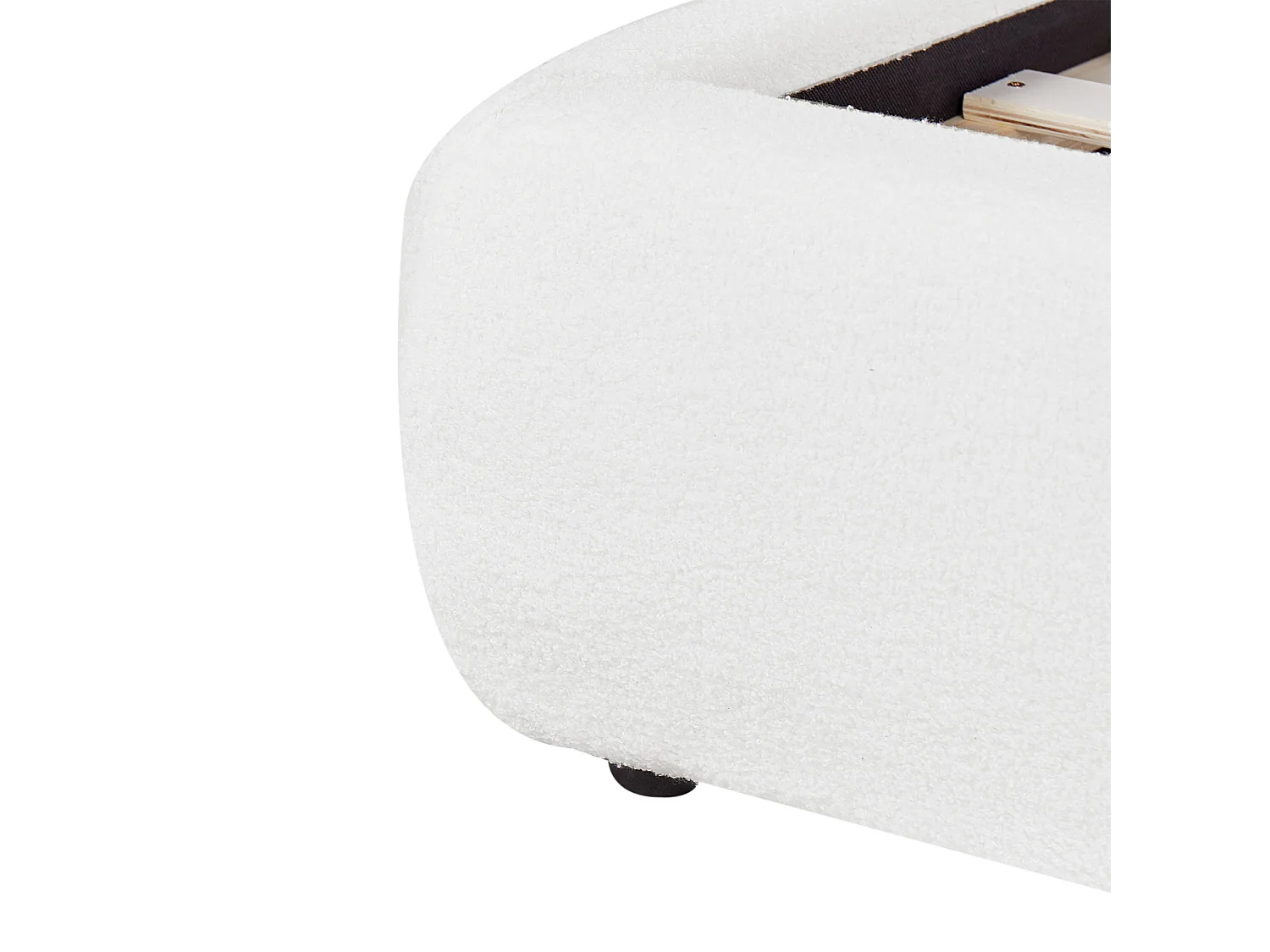 Letto Bouclé VINAY 180 x 200 cm Bianco