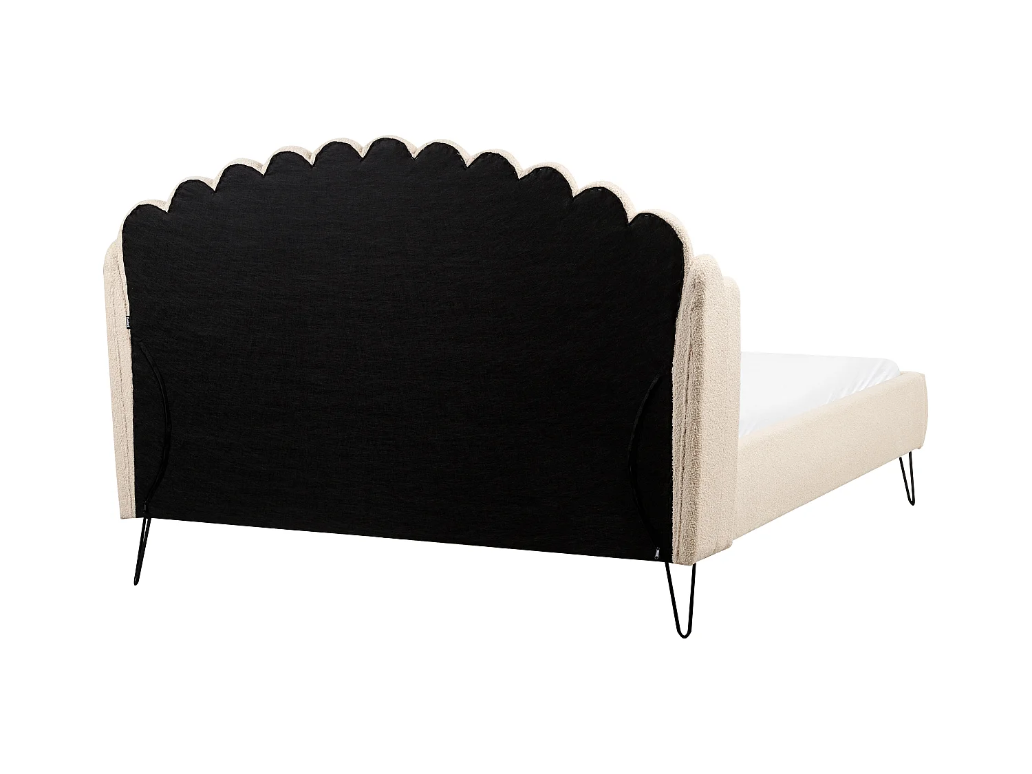 Lit avec sommier Bouclé AMBILLOU 160 x 200 cm Beige