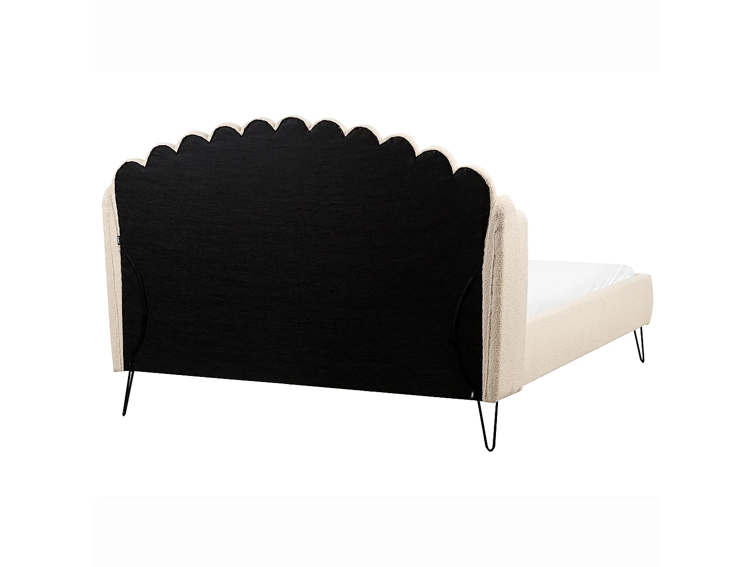 Säng med lamellram Bouclé AMBILLOU 160 x 200 cm Beige
