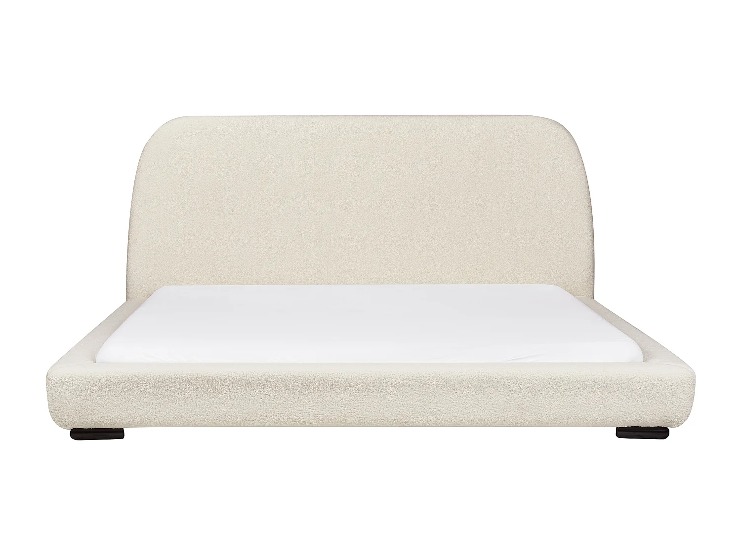 Lit à eau Bouclé ROISEL 180 x 200 cm Beige clair