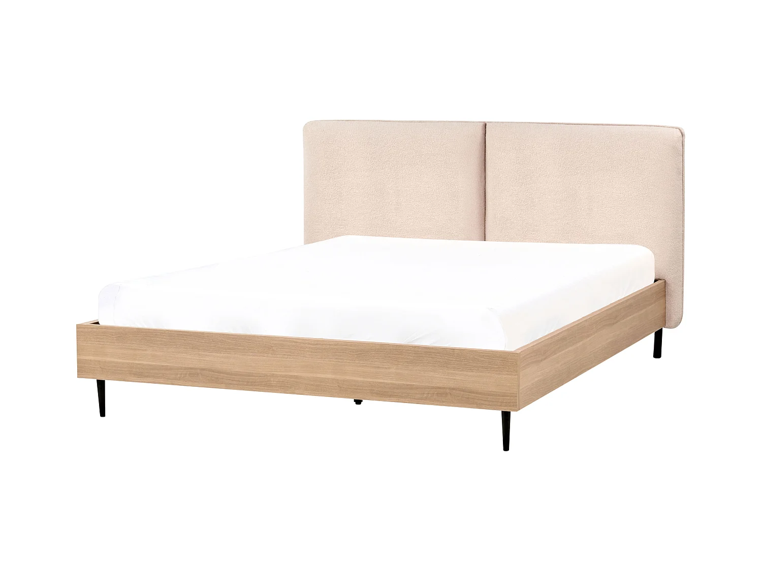 Lit avec sommier Bouclé LIMANTON 160 x 200 cm Beige