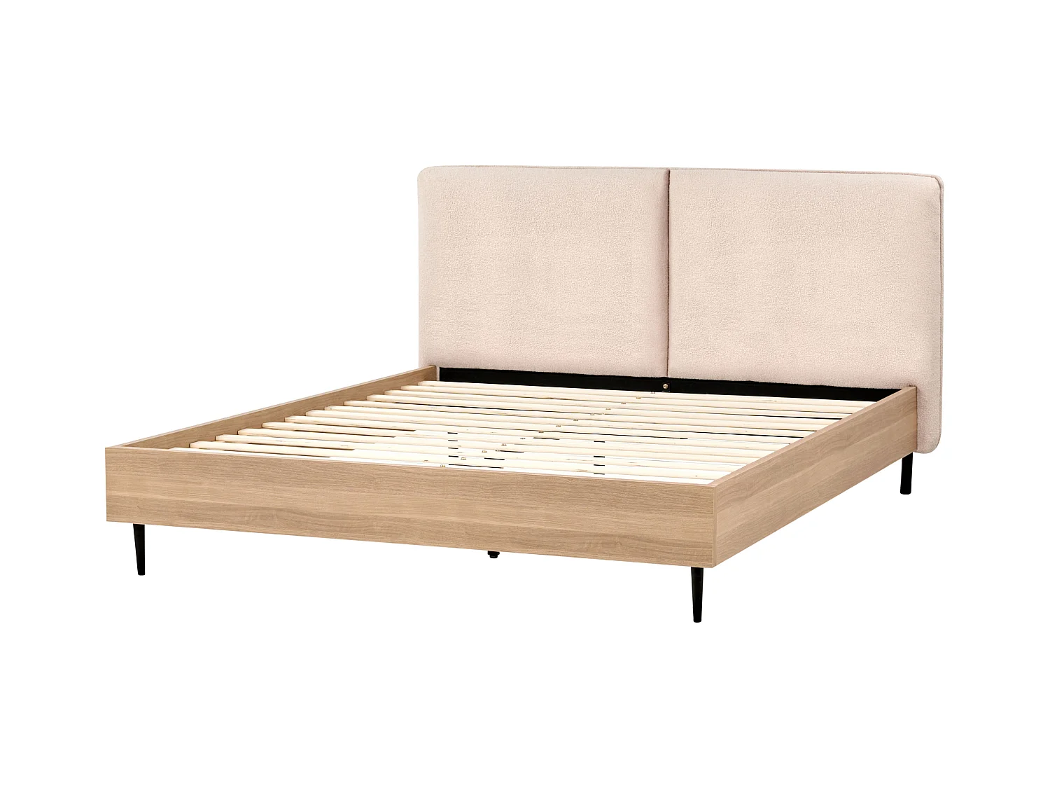 Lit avec sommier Bouclé LIMANTON 160 x 200 cm Beige