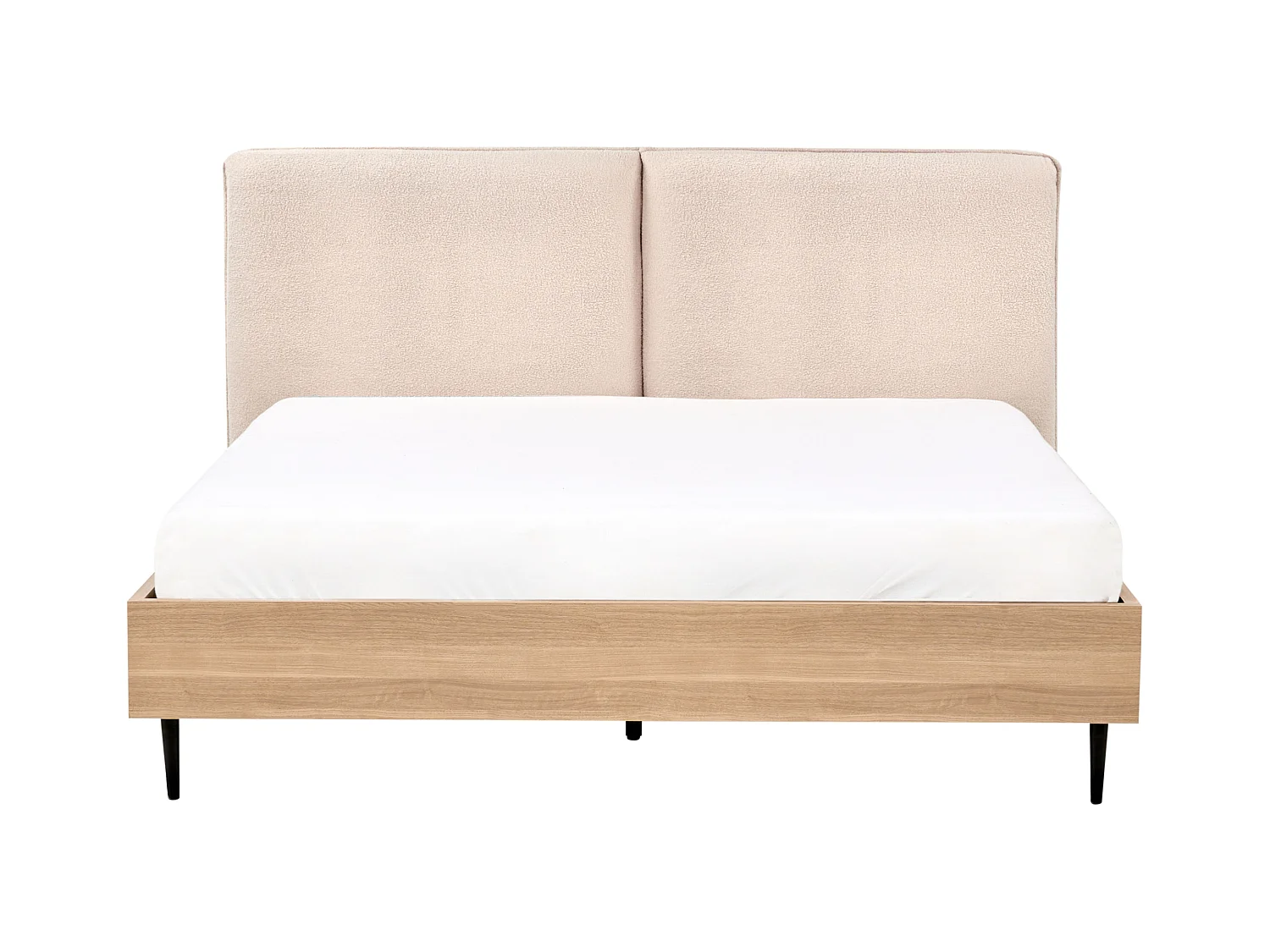 Lit avec sommier Bouclé LIMANTON 160 x 200 cm Beige