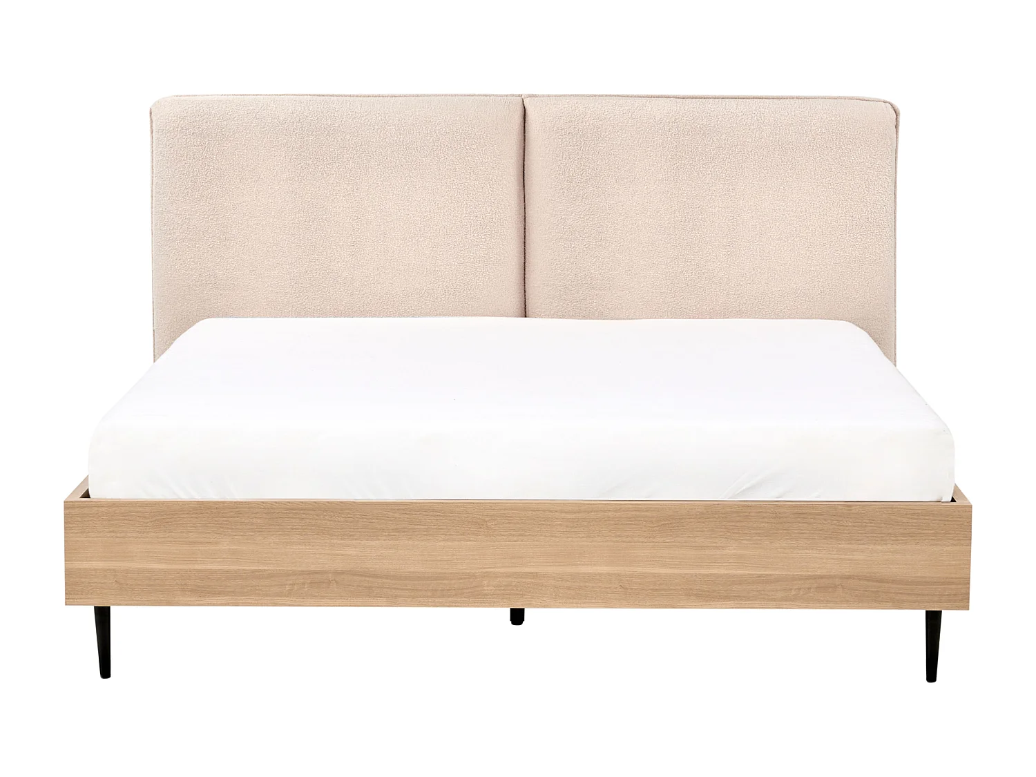 Lit avec sommier Bouclé LIMANTON 160 x 200 cm Beige