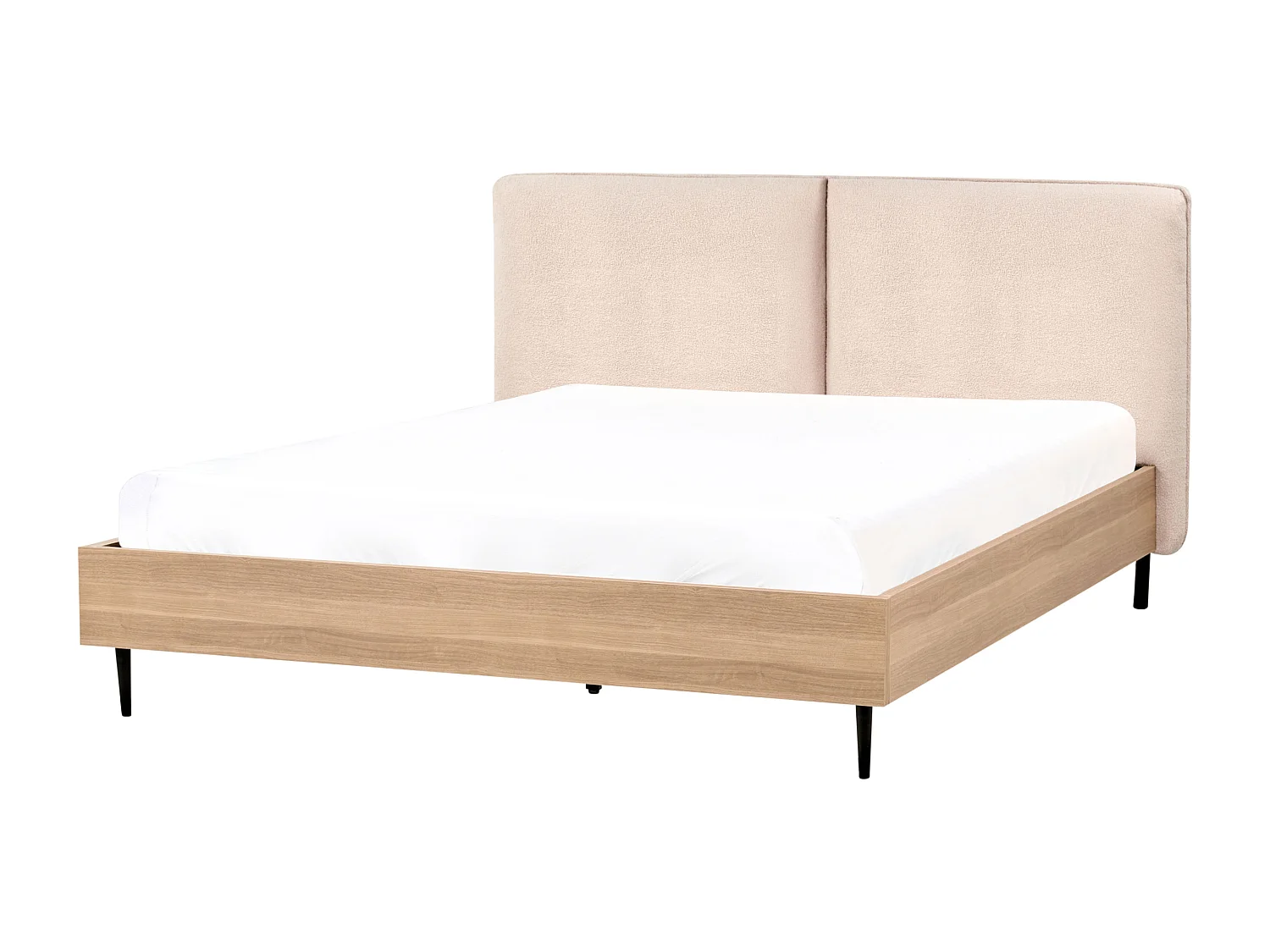 Bett mit Lattenrost Bouclé LIMANTON 160 x 200 cm Beige
