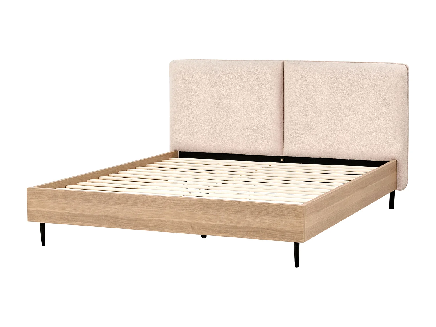 Bett mit Lattenrost Bouclé LIMANTON 160 x 200 cm Beige