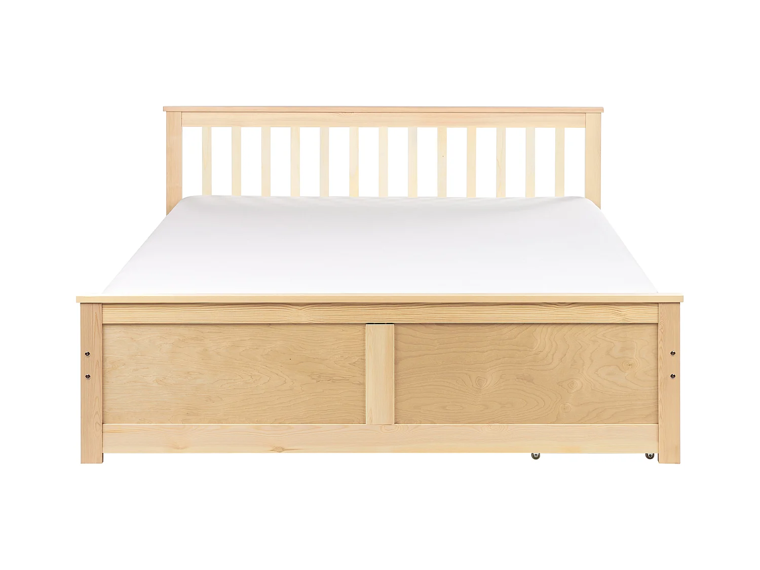 Lit avec tiroirs de rangement Bois de pin OLENDON 160 x 200 cm Marron clair