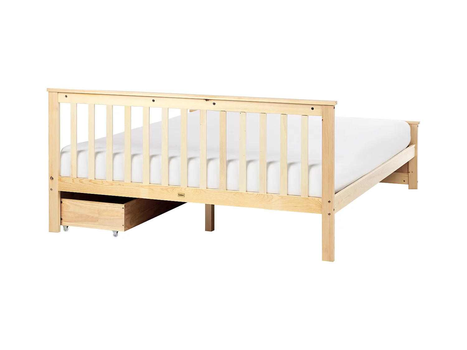 Lit avec tiroirs de rangement Bois de pin OLENDON 160 x 200 cm Marron clair