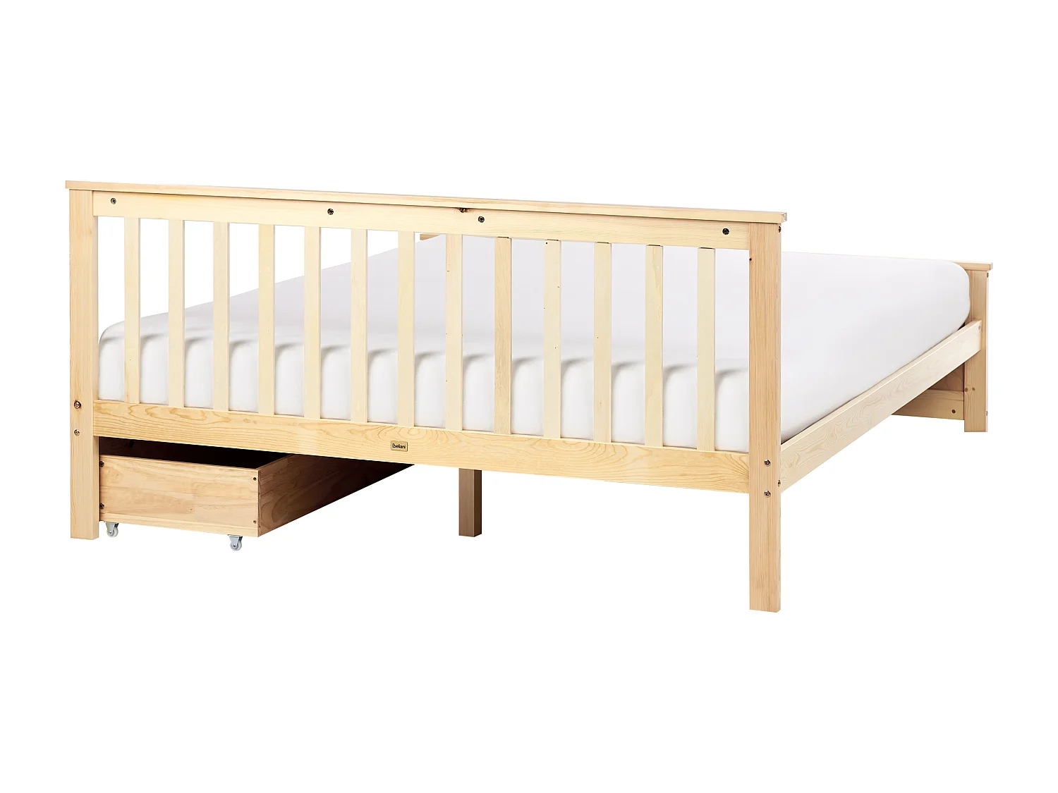 Lit avec tiroirs de rangement Bois de pin OLENDON 160 x 200 cm Marron clair