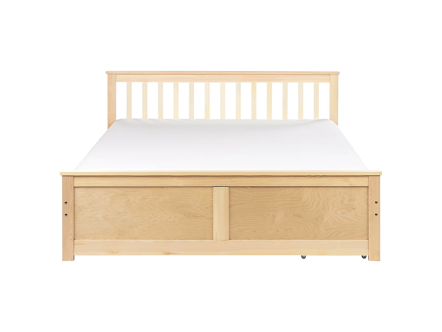 Bed with 2 Drawers OLENDON Pine Wood Light Brown 160 x 200 cm (EU King Size)