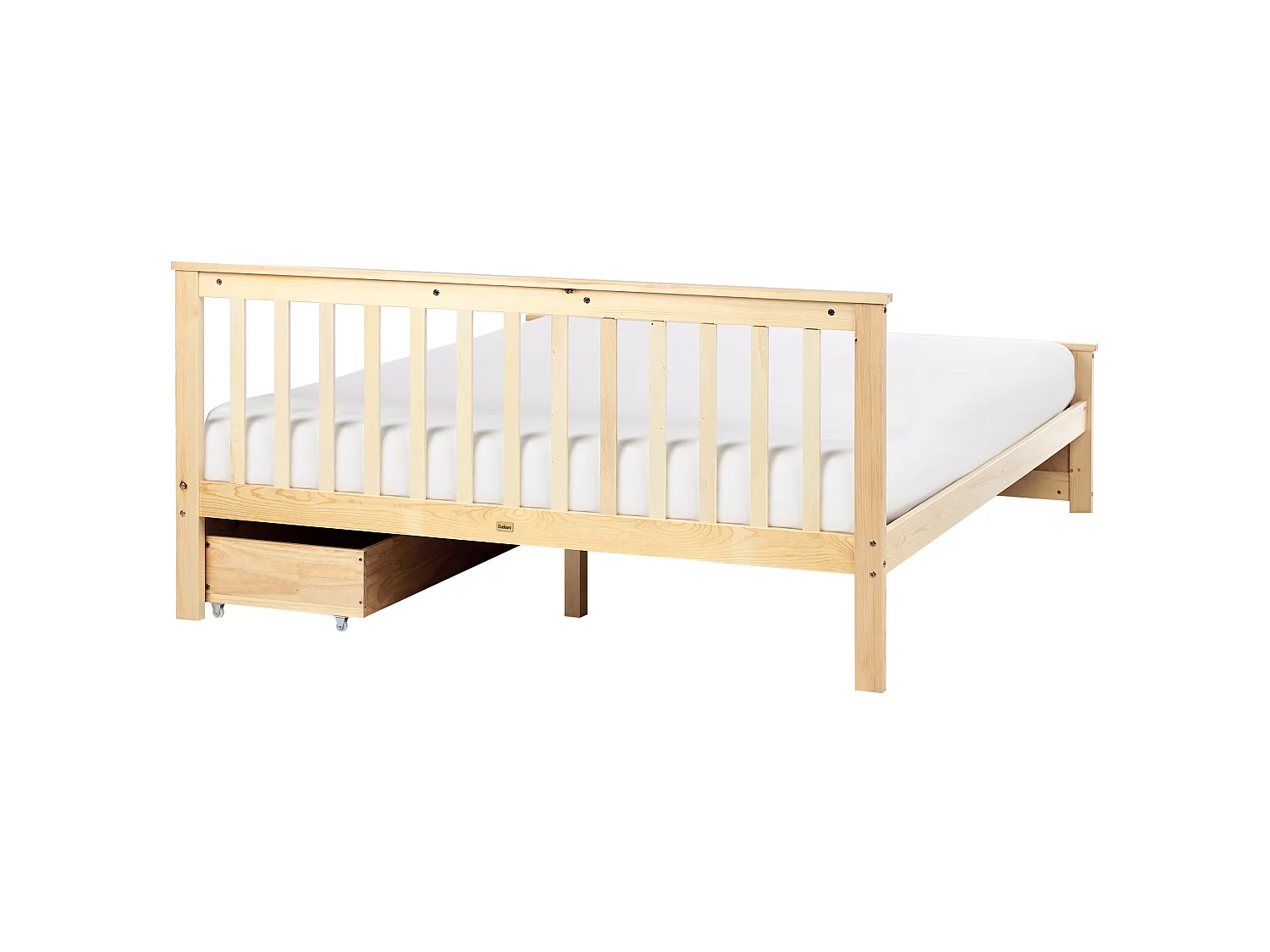 Bed with 2 Drawers OLENDON Pine Wood Light Brown 160 x 200 cm (EU King Size)