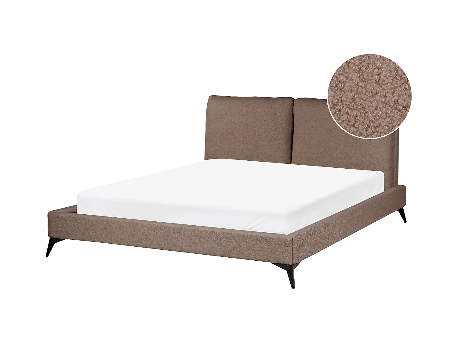 Lit avec sommier Bouclé MELLE 160 x 200 cm Marron
