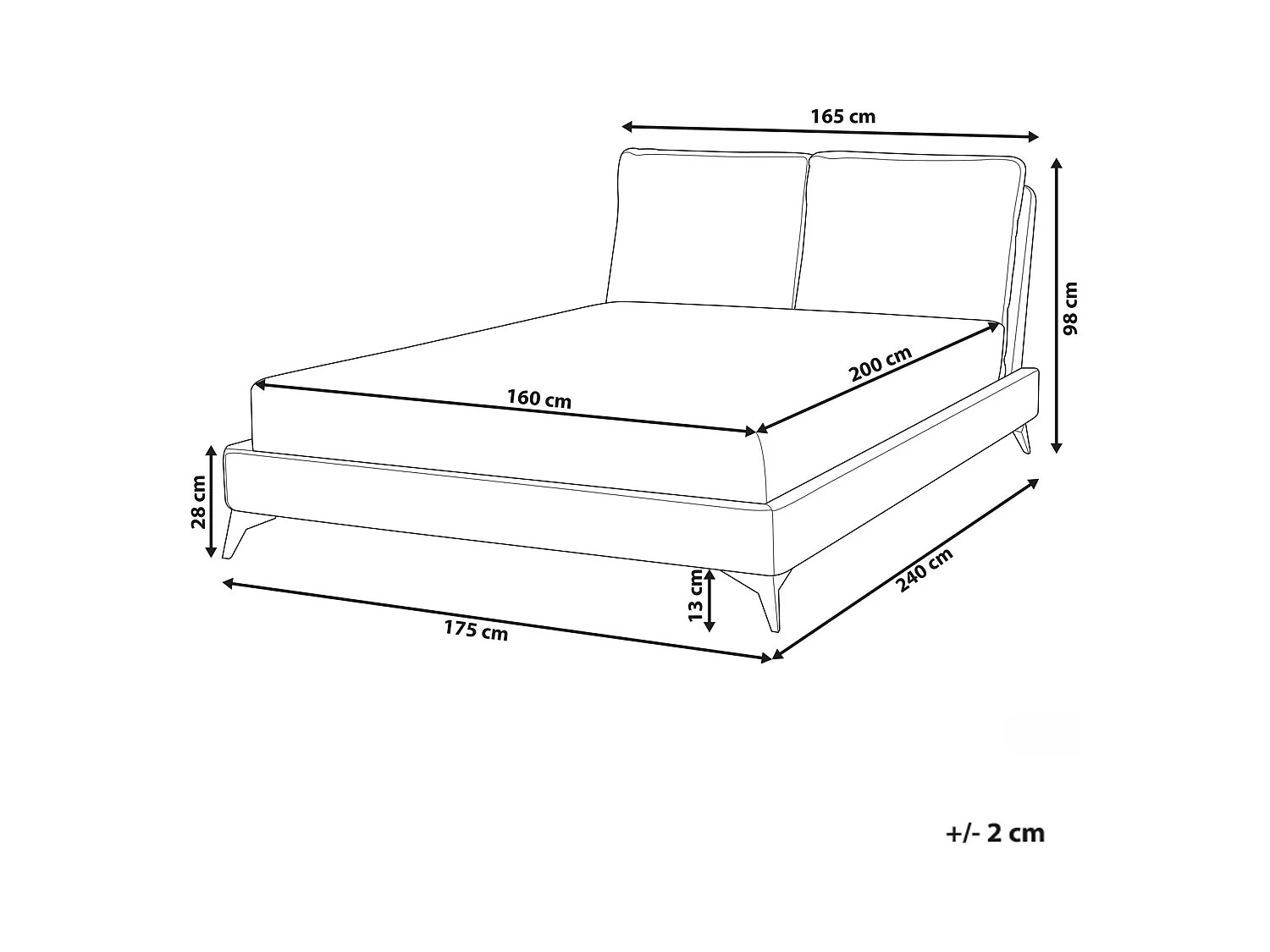 Lit avec sommier Bouclé MELLE 160 x 200 cm Marron