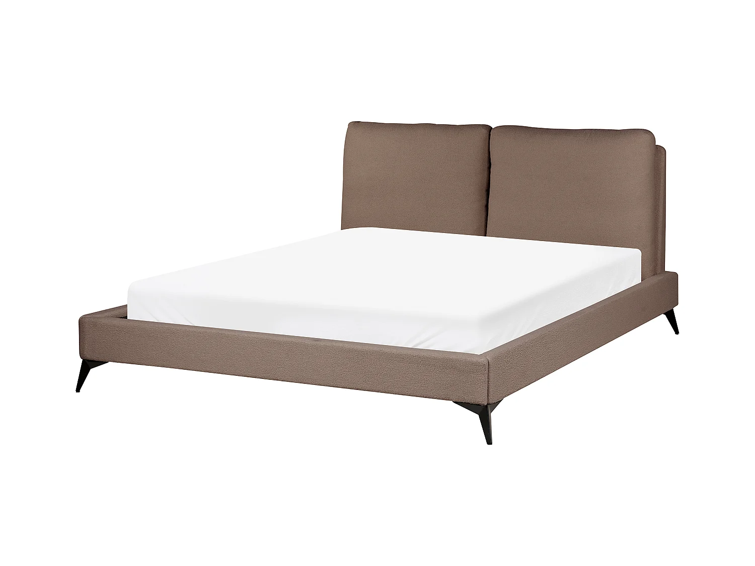 Lit avec sommier Bouclé MELLE 160 x 200 cm Marron