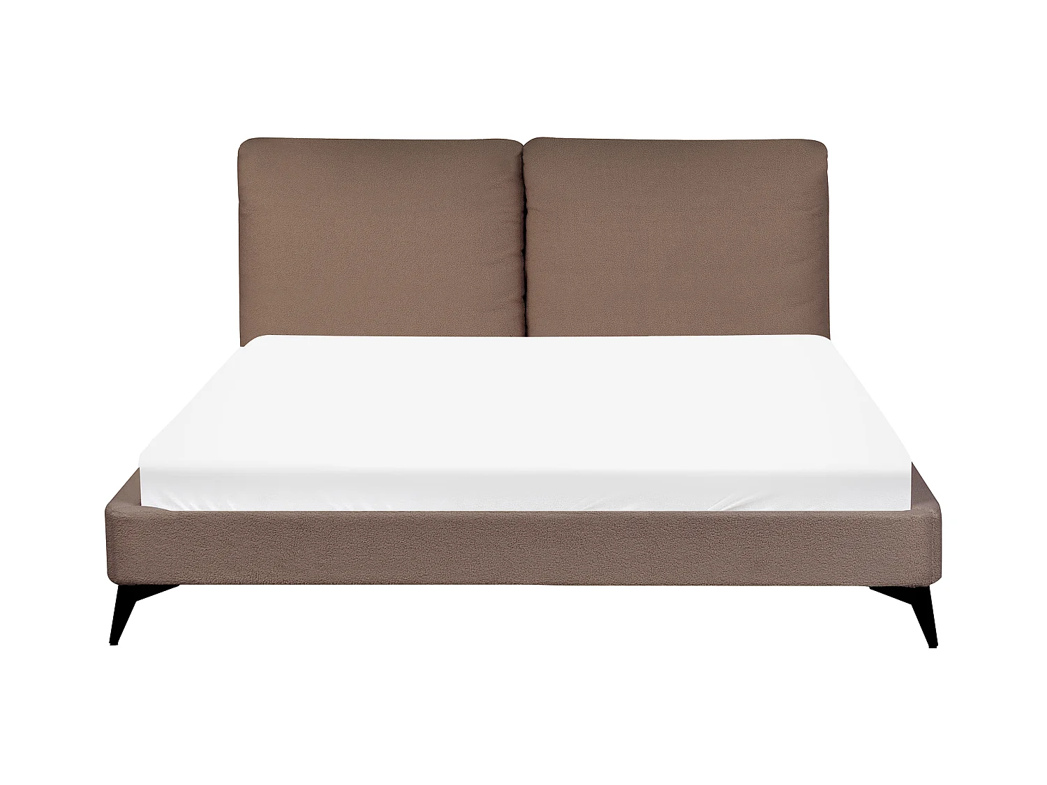 Lit avec sommier Bouclé MELLE 160 x 200 cm Marron