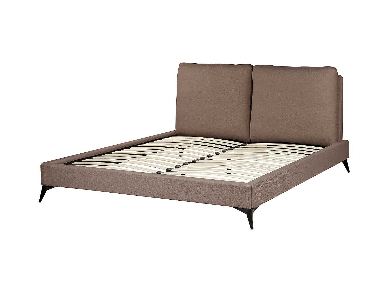 Lit avec sommier Bouclé MELLE 160 x 200 cm Marron