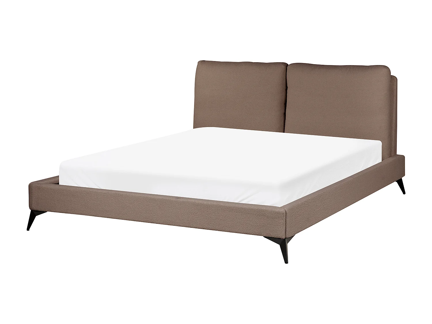 Bett mit Lattenrost Bouclé MELLE 160 x 200 cm Braun