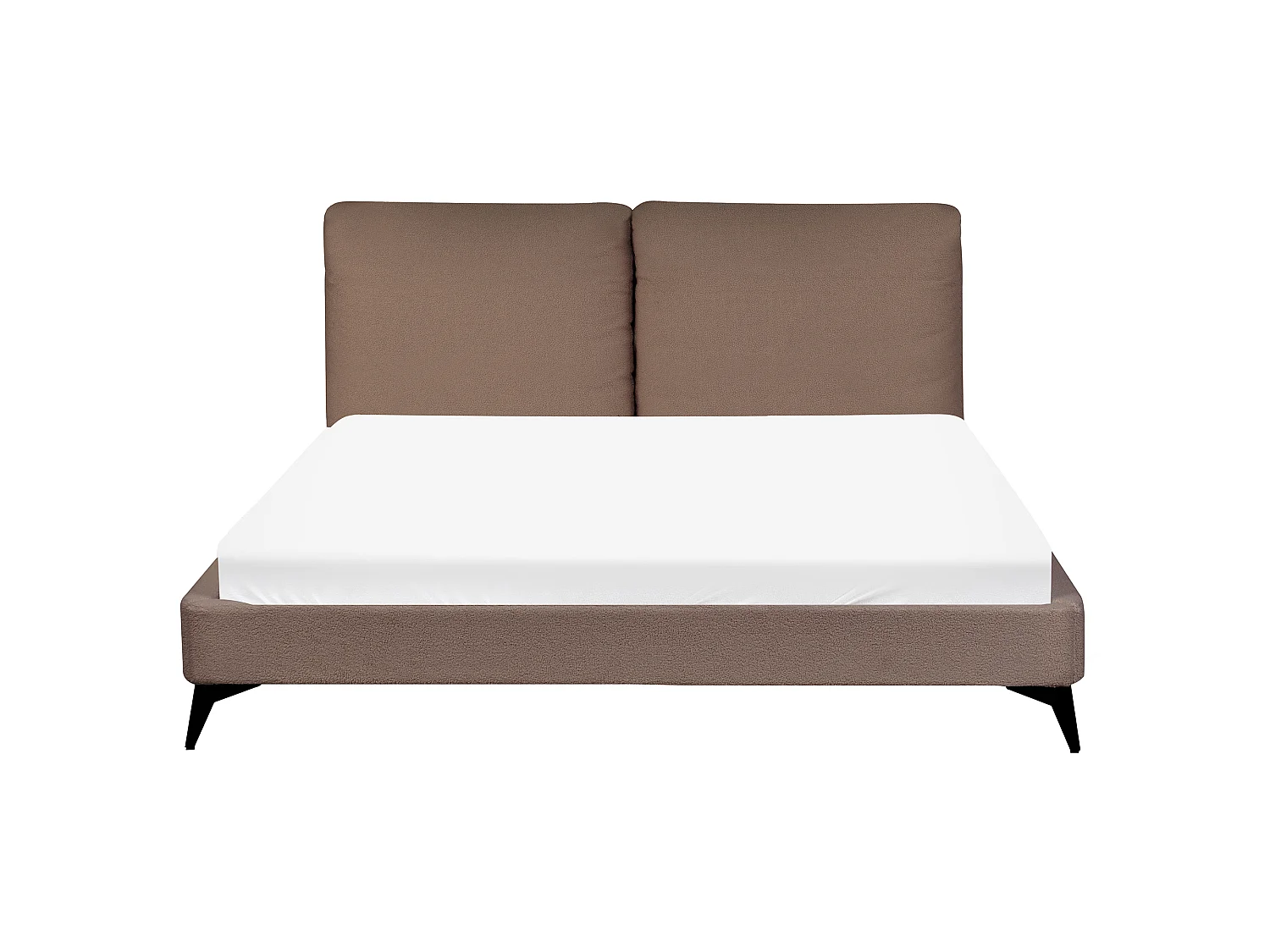 Lit avec sommier Bouclé MELLE 160 x 200 cm Marron