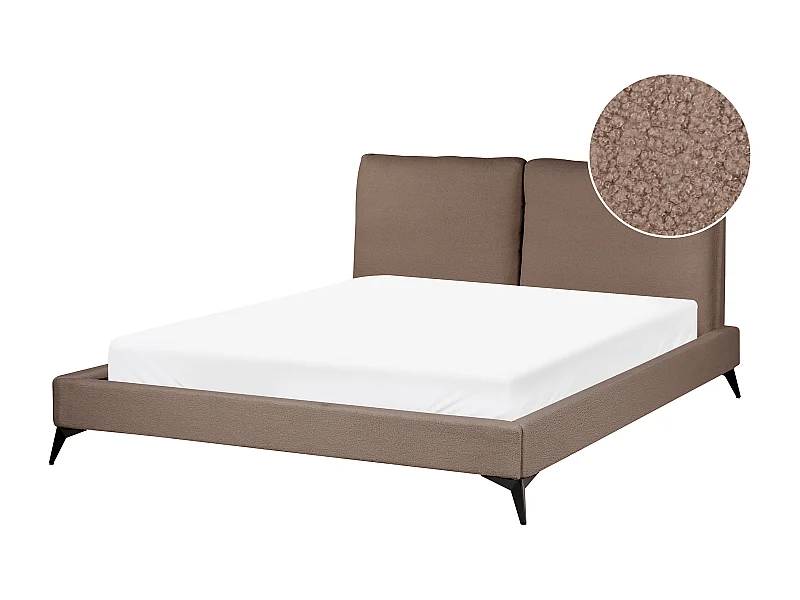 Bett mit Lattenrost Bouclé MELLE 160 x 200 cm Braun