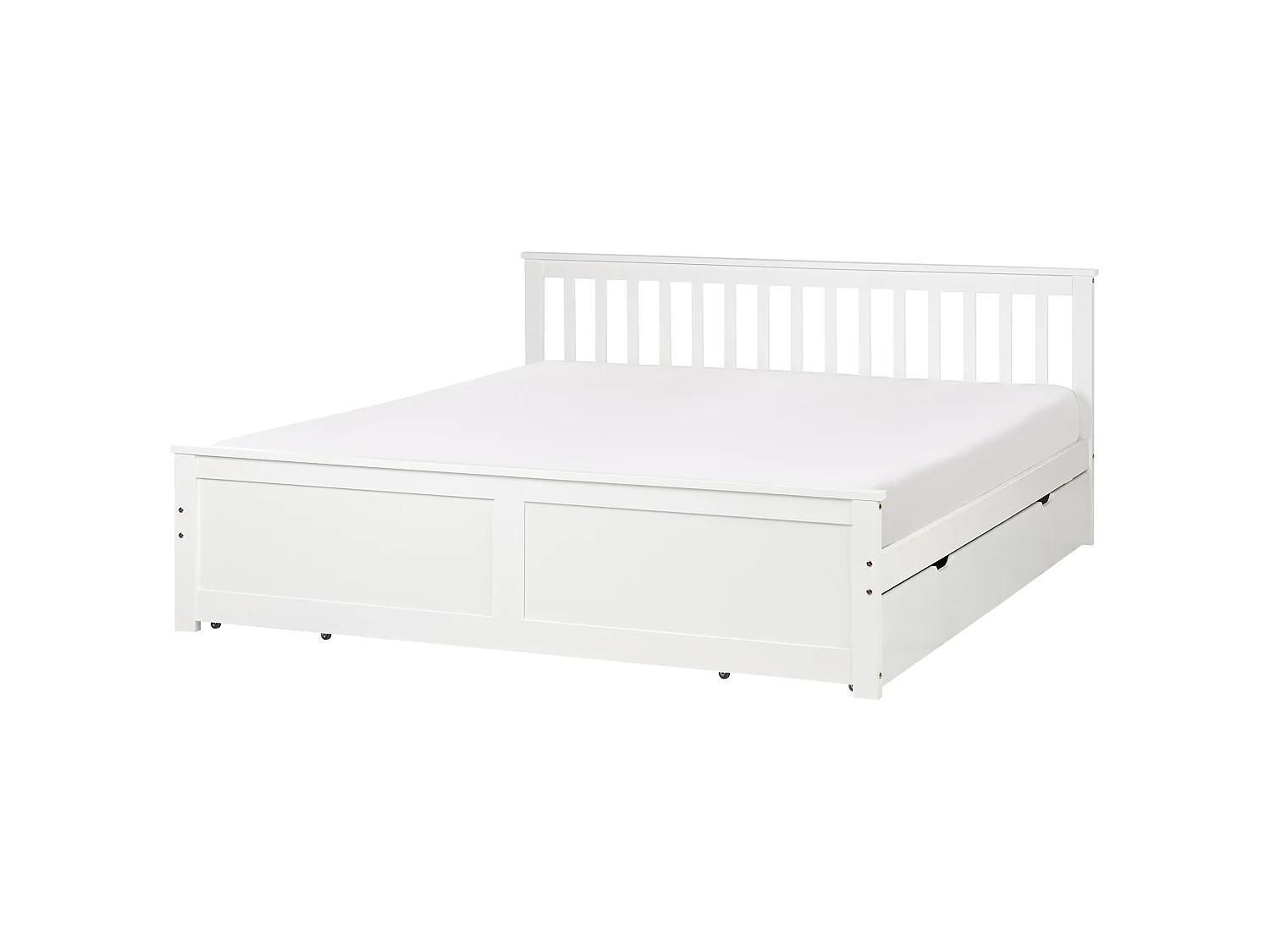 Bed with 4 Drawers OLENDON Pine Wood White 180 x 200 cm (EU Super King)