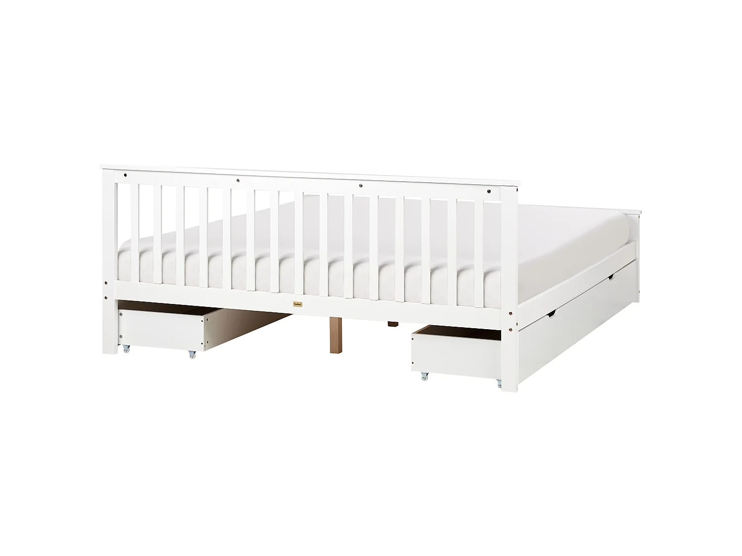 Bed with 4 Drawers OLENDON Pine Wood White 180 x 200 cm (EU Super King)