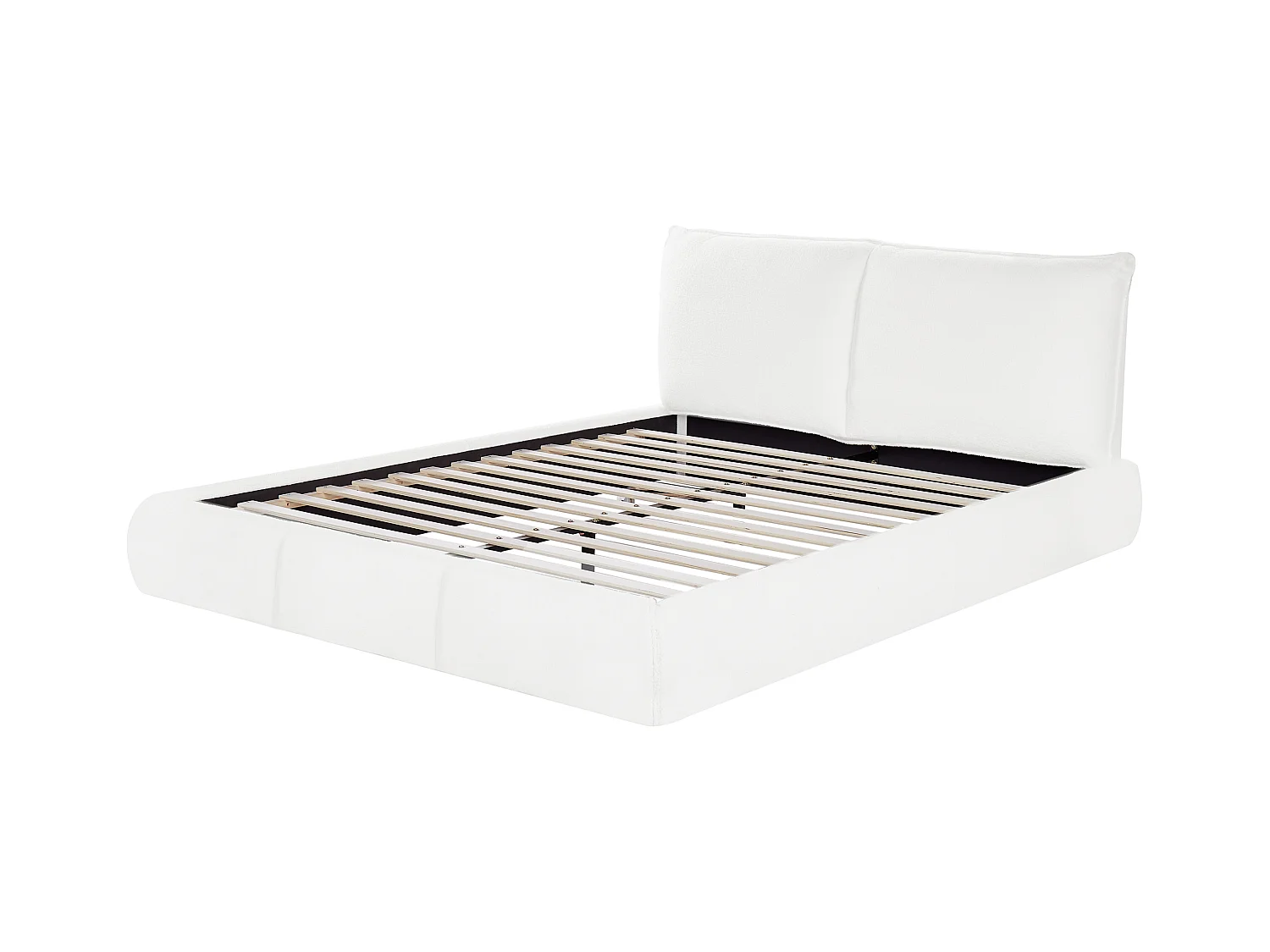 Lit avec sommier Bouclé VINAY 160 x 200 cm Blanc